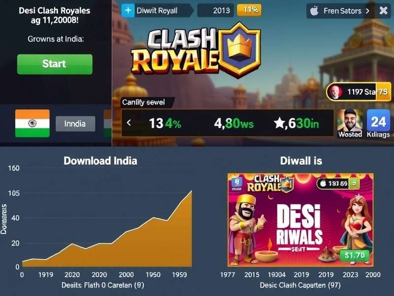 Desi Clash Royale gameplay screenshot showing Indian-themed characters and environments